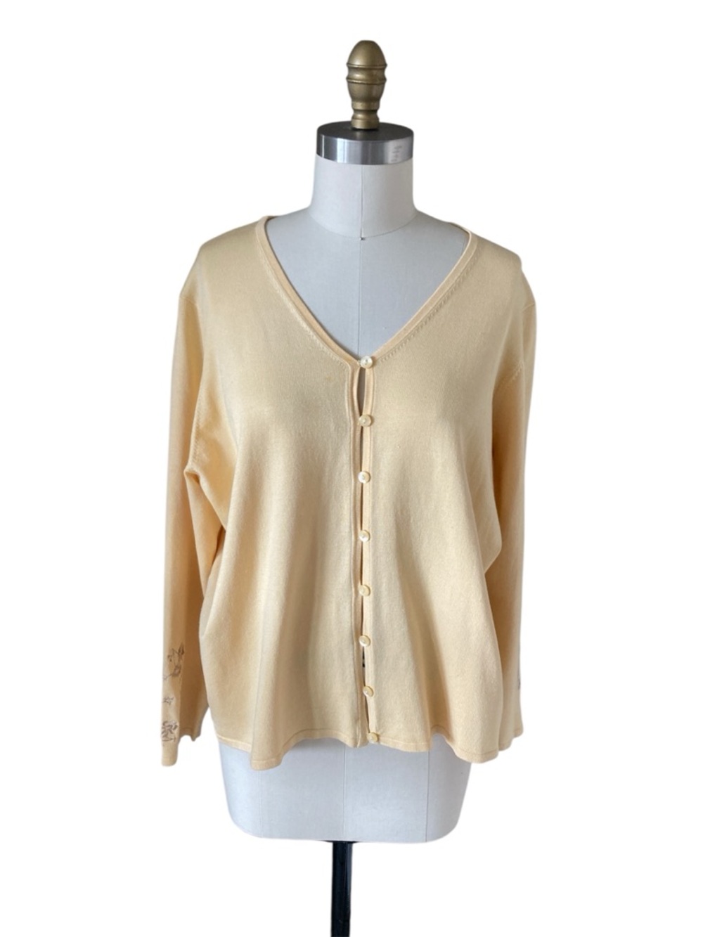 Pendleton Canary Yellow Silk-Blend sweater Cardigan, Sz 1X
